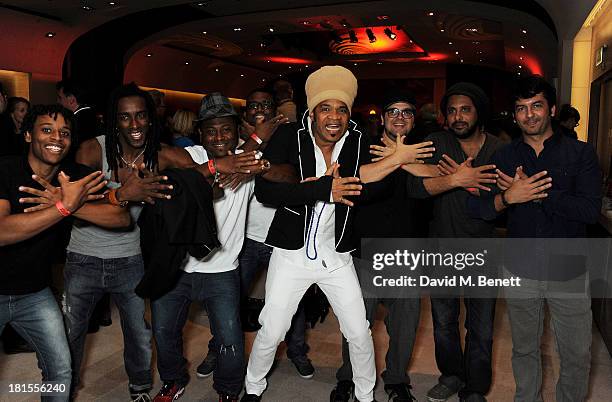 Carlinhos Brown celebrate 'Peace One Day' at the Peace One Day concert after party held at the Hilton on September 21, 2013 in The Hague, Netherlands.