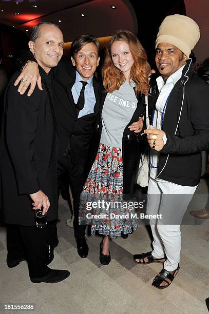 Miguel Bose, Peace One Day founder Jeremy Gilley, Lily Cole and Carlinhos Brown celebrate 'Peace One Day' at the Peace One Day concert after party...