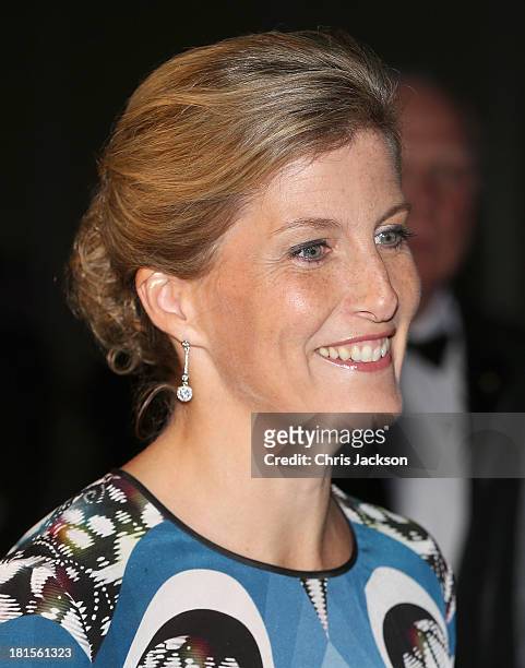 Sophie, Countess of Wessex arrives for a Charity Gala Dinner at Katara Hall on day 1 of her visit to Qatar with the Charity ORBIS on September 22,...