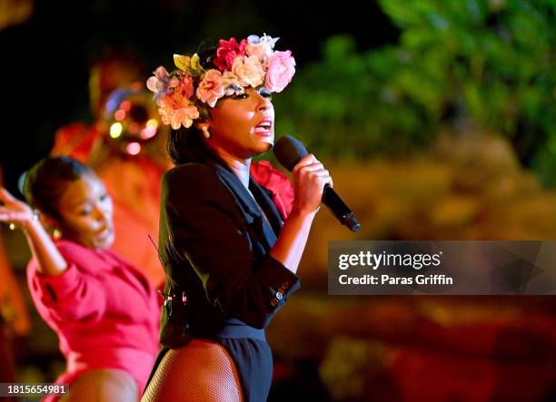 In this image released on November 26, Janelle Monáe performs onstage at Soul Train Awards 2023 on November 19, 2023 in Beverly Hills, California.