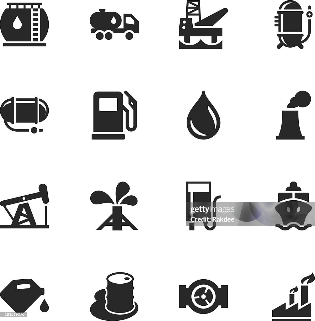 Fuel Industry Silhouette Icons