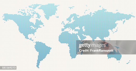 World Map Blue Dot Pattern World Map Blue Dot Pattern