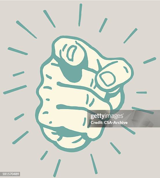 hand with finger pointing out - getting out stock illustrations