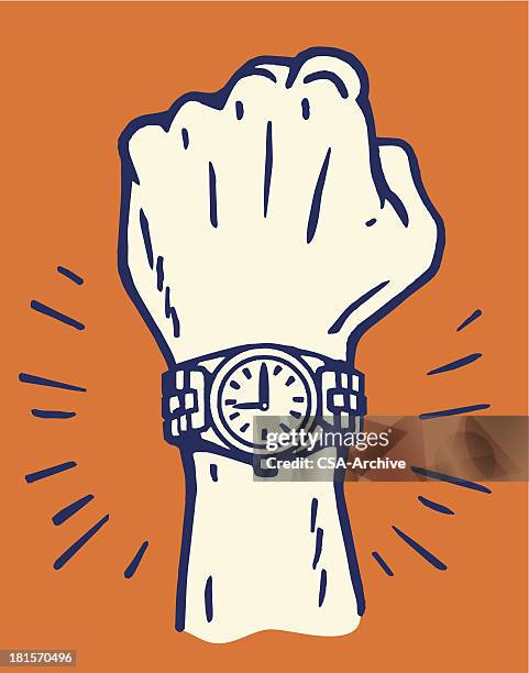 ilustrações de stock, clip art, desenhos animados e ícones de homem com novo relógio de pulso - wristwatch