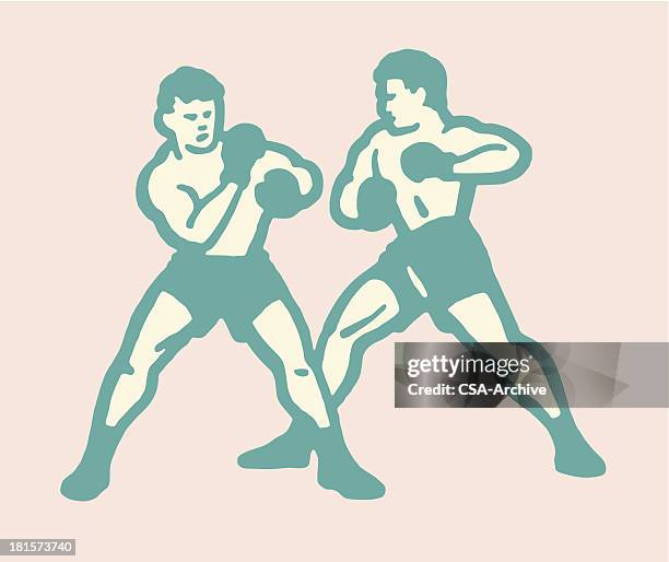 bildbanksillustrationer, clip art samt tecknat material och ikoner med two male boxers - boxhandske