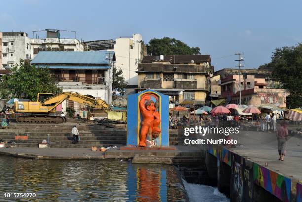 People are taking a bath near Ramkund Ghat, close to Tribeni Sangam in Nashik, Maharashtra, India, on November 30, 2023. It is one of the holy places...