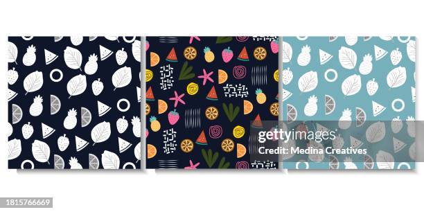 set of simple abstract organic background. natural tile design for textile, cloth, wrapping paper, web, print, fabric and wallpaper. - fern texture stock illustrations