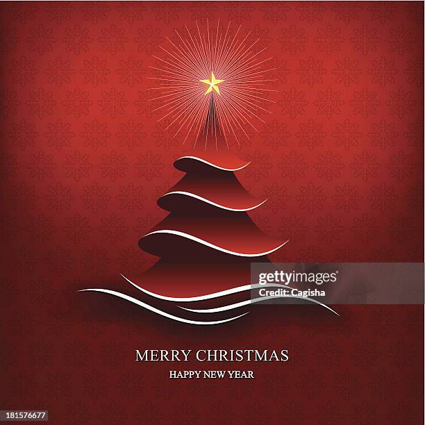 christmas greetings frame - bare christmas tree stock illustrations