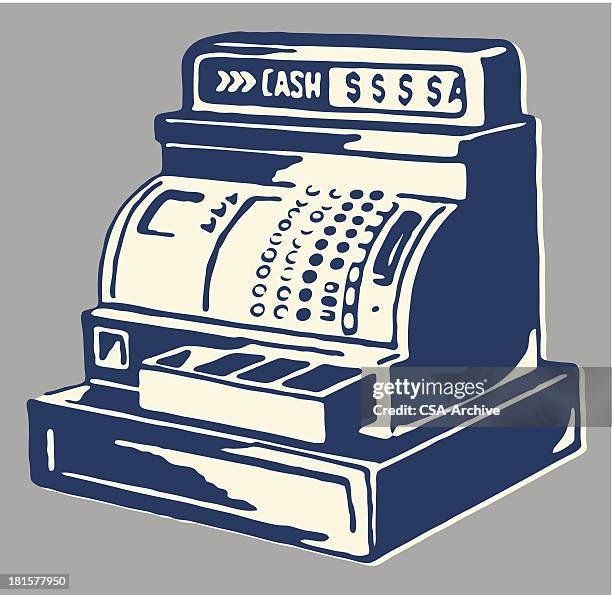 ilustrações de stock, clip art, desenhos animados e ícones de caixa registadora - caixa registadora