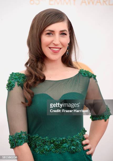 Actress Mayim Bialik arrives at the 65th Annual Primetime Emmy Awards held at Nokia Theatre L.A. Live on September 22, 2013 in Los Angeles,...