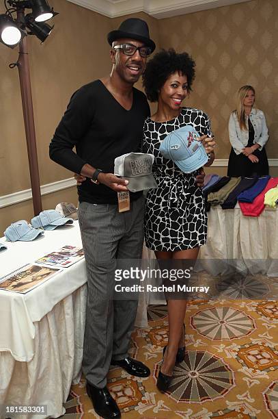 Comedian J.B. Smoove and wife Shahidah Omar attend the HBO Luxury Lounge featuring Motorola and PANDORA Jewelry in honor of The 65th Primetime Emmy...