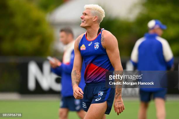 Rory Lobb of the Bulldogs trains during a Western Bulldogs AFL training session at Whitten Oval on November 27, 2023 in Melbourne, Australia.