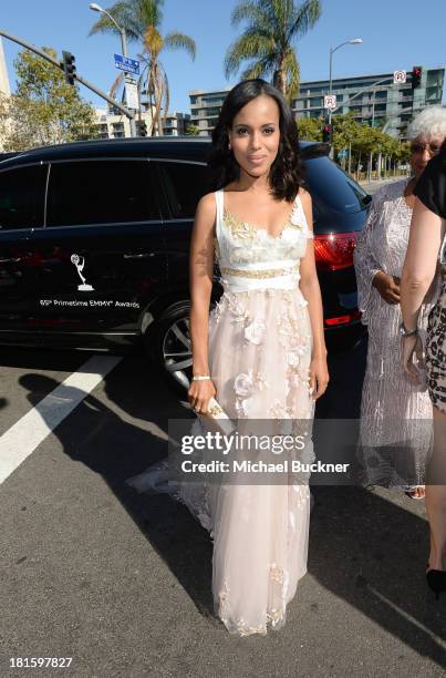 Actress Kerry Washington arrives with Audi at the 65th Annual Primetime Emmy Awards held at Nokia Theatre L.A. Live on September 22, 2013 in Los...