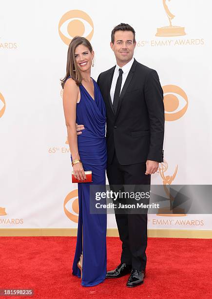 Writer Siri Pinter and TV personality Carson Daly arrive at the 65th Annual Primetime Emmy Awards held at Nokia Theatre L.A. Live on September 22,...