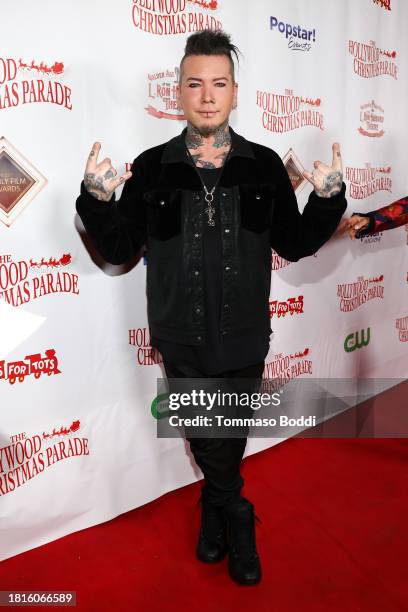 Ashba attends the 91st anniversary of the Hollywood Christmas Parade, supporting Marine Toys For Tots on November 26, 2023 in Hollywood, California.