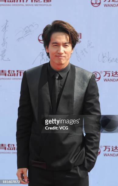 Actor Jerry Yan attends a launching ceremony for the Qingdao Oriental Movie Metropolis on September 22, 2013 in Qingdao, China.