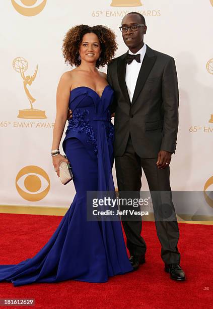 Actors Don Cheadle and Bridgid Coulter arrive at the 65th Annual Primetime Emmy Awards held at Nokia Theatre L.A. Live on September 22, 2013 in Los...