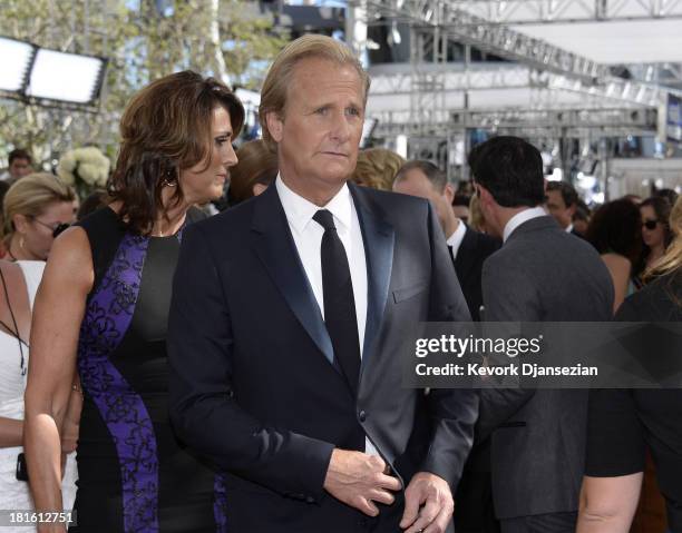 Actor Jeff Daniels with his wife Kathleen Treado arrive at the 65th Annual Primetime Emmy Awards held at Nokia Theatre L.A. Live on September 22,...