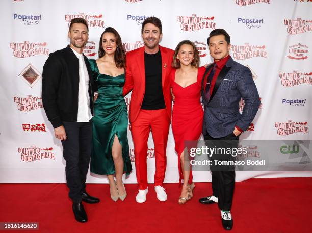 Andrew Walker, Erin Cahill, Jonathan Bennett, Rachael Leigh Cook and Vincent Rodriguez III attend the 91st anniversary of the Hollywood Christmas...