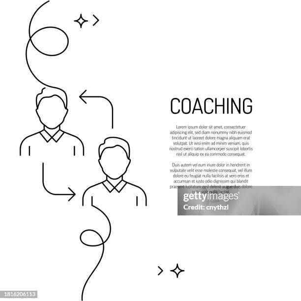 continuous line drawing of coaching icon. hand drawn symbol vector illustration. - business training abstract stock illustrations
