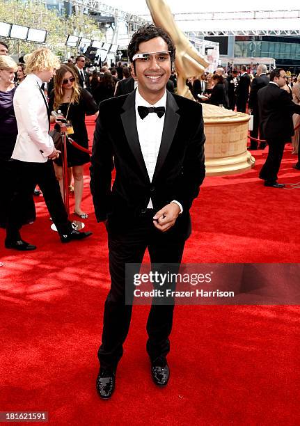 Actor Kunal Nayyar arrives at the 65th Annual Primetime Emmy Awards held at Nokia Theatre L.A. Live on September 22, 2013 in Los Angeles, California.