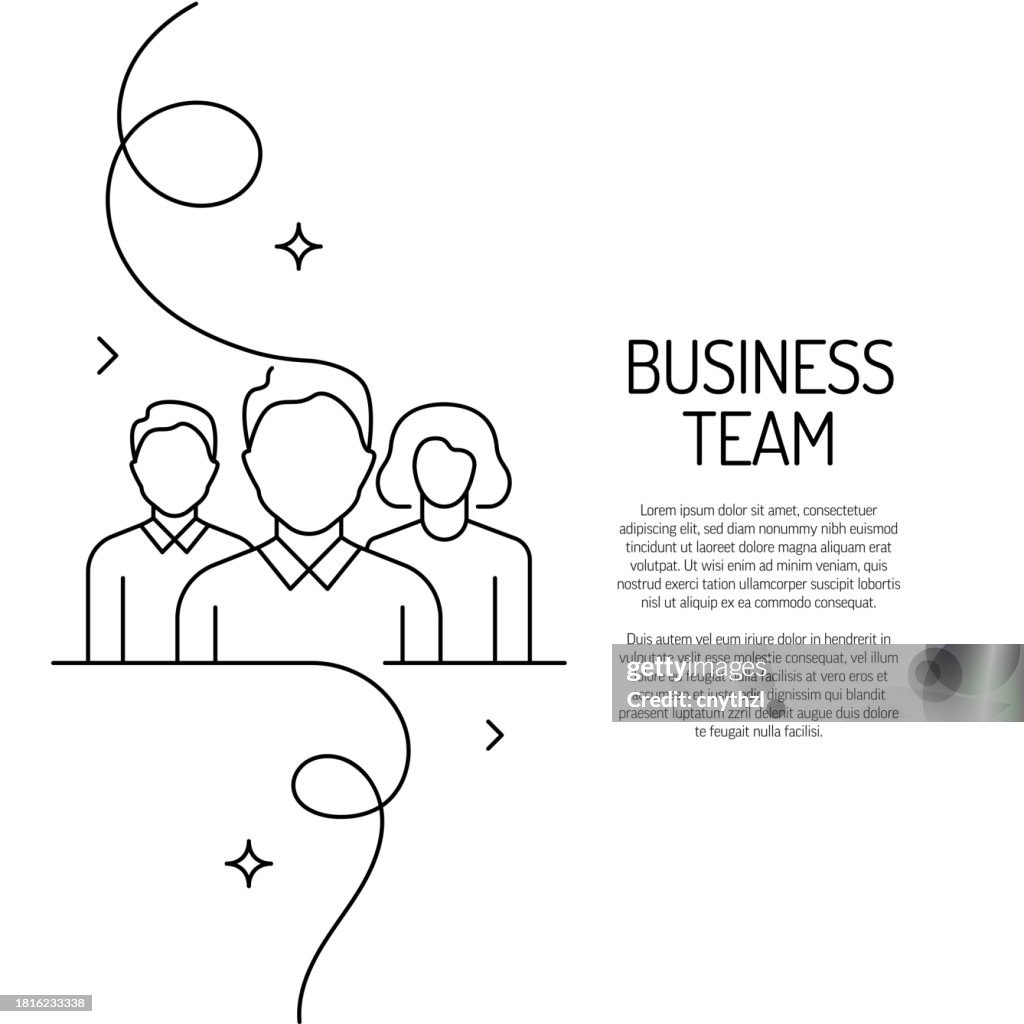 Continuous Line Drawing of Business Team Icon. Hand Drawn Symbol Vector Illustration.