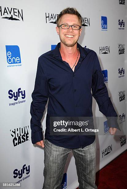 Actor Kaj-Erik Erikson arrives for Entertainment One's Comic-Con 2013 Kick Off Party on Day 1 of the 2013 Comic-Con International held at Sidebar on...