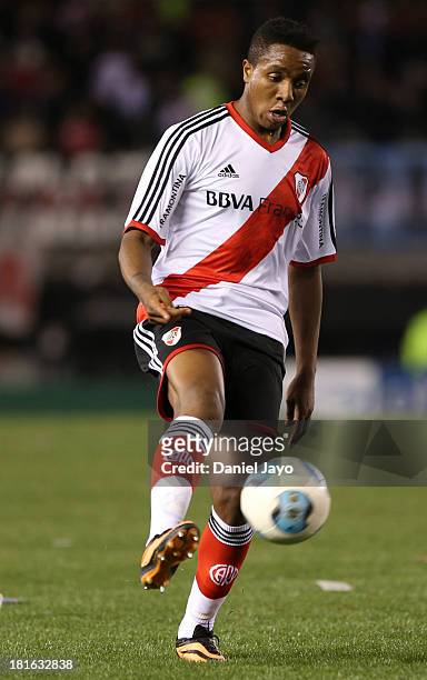 Carlos Carbonero, of River Plate, during a match between River Plate and All Boys as part of the Torneo Inicial 2013 at Monumental Stadium on...