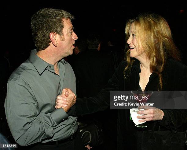 Sex and the City" executive producer Michael Patrick King chats with actress Catherine O'Hara at the after-party for the premiere of HBO's "Six Feet...
