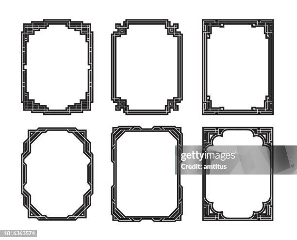 bold border set - rectangle border stock illustrations