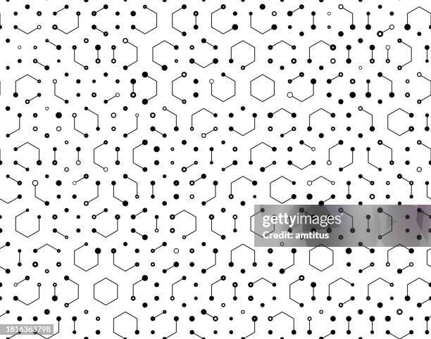 broken hexagons pattern - wire binding stock illustrations