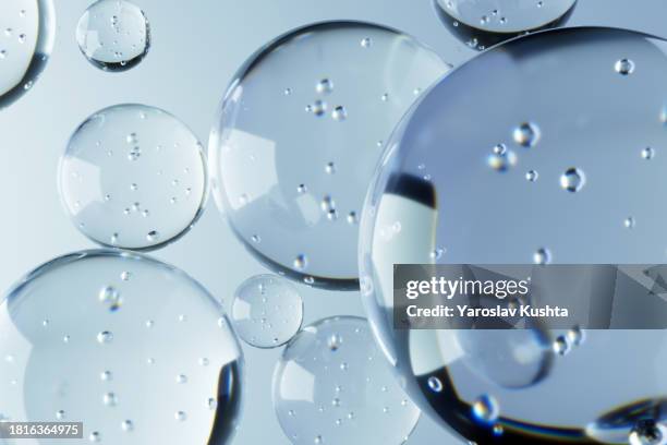 transparent drop of water bubbles cgi - stock photo - molekül stock-fotos und bilder
