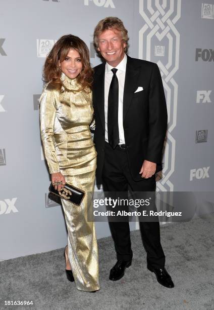 Singer Paula Abdul and director Nigel Lythgoe attend the FOX Broadcasting Company, Twentieth Century FOX Television and FX Post Emmy Party at Soleto...