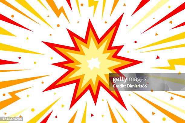 illustrations, cliparts, dessins animés et icônes de explosion stylisée - éclair