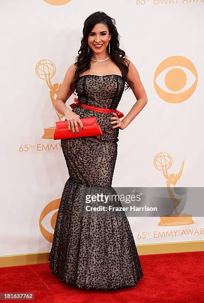 Model Mayra Veronica arrives at the 65th Annual Primetime Emmy Awards held at Nokia Theatre L.A. Live on September 22, 2013 in Los Angeles,...