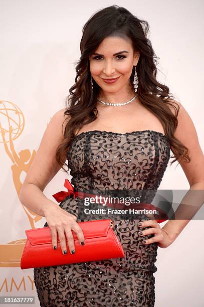 Model Mayra Veronica arrives at the 65th Annual Primetime Emmy Awards held at Nokia Theatre L.A. Live on September 22, 2013 in Los Angeles,...