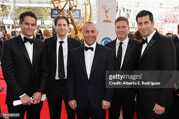 S Dar Rollins, Michael Kagen,Ted Chervin, Carter Cohn, and Adam Schweitzer arrive at the 65th Annual Primetime Emmy Awards held at Nokia Theatre L.A....