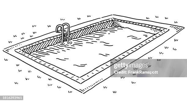 swimming pool symbol drawing - swimming pool stock illustrations