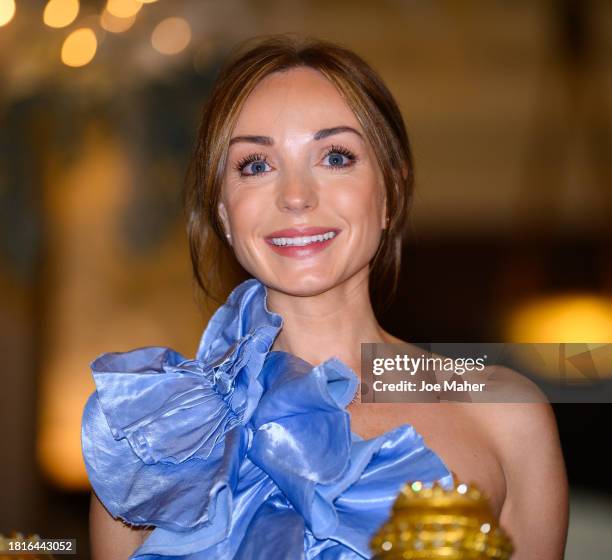 Helen George attends the London launch of "The King And I" at The Savoy Hotel on November 27, 2023 in London, England.