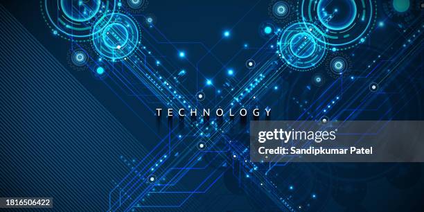 ai artificial intelligence chipset on circuit board in futuristic concept - informational poster design stock illustrations