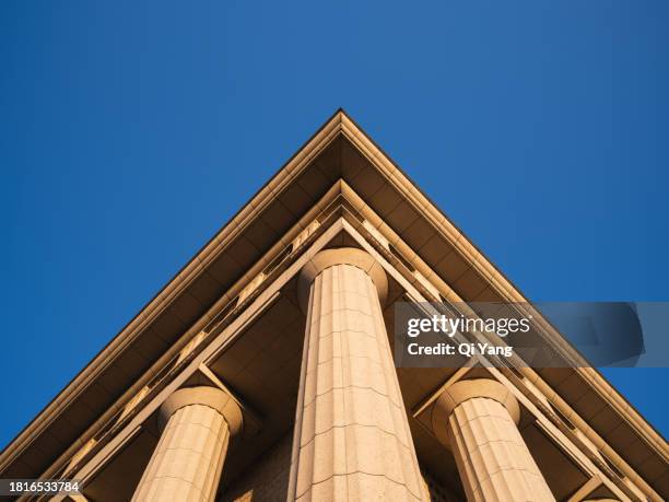 low angle view of classical architecture - architectural column stock pictures, royalty-free photos & images