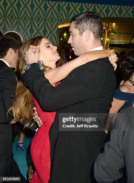 Actress Sofía Vergara and Nick Loeb attend HBO's official Emmy after party at The Plaza at the Pacific Design Center on September 22, 2013 in Los...