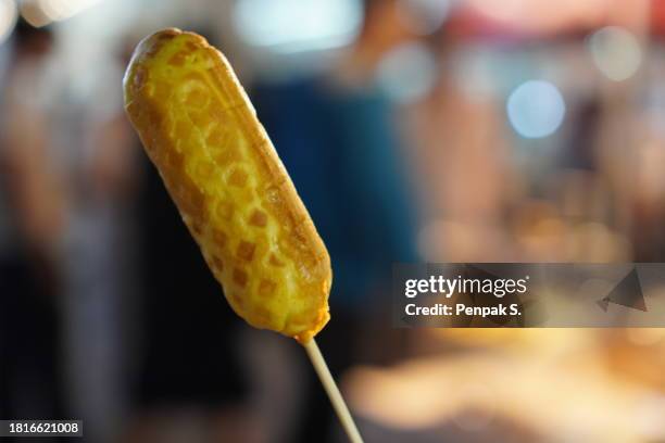 sausage waffles on stick - waffle stock pictures, royalty-free photos & images