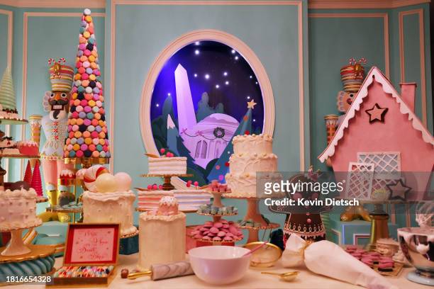 The China Room is decorated to become the "White House Sweet Shop" during a media preview of the 2023 holiday decorations November 27, 2023 in...