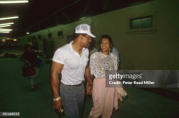 Portrait of former heavyweight champion Ken Norton Sr. And his wife, Jackie, during UCLA vs San Diego State game at Rose Bowl Stadium. Their son, Ken...