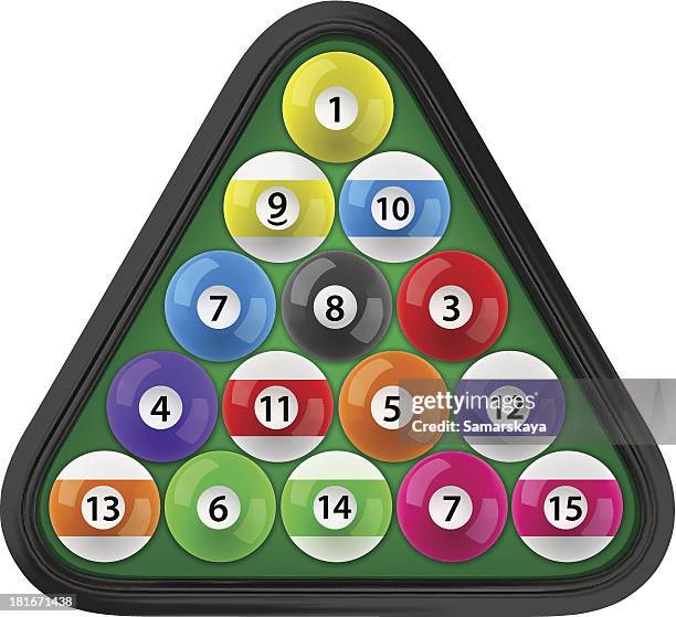 billiard balls - indoor pool stock illustrations