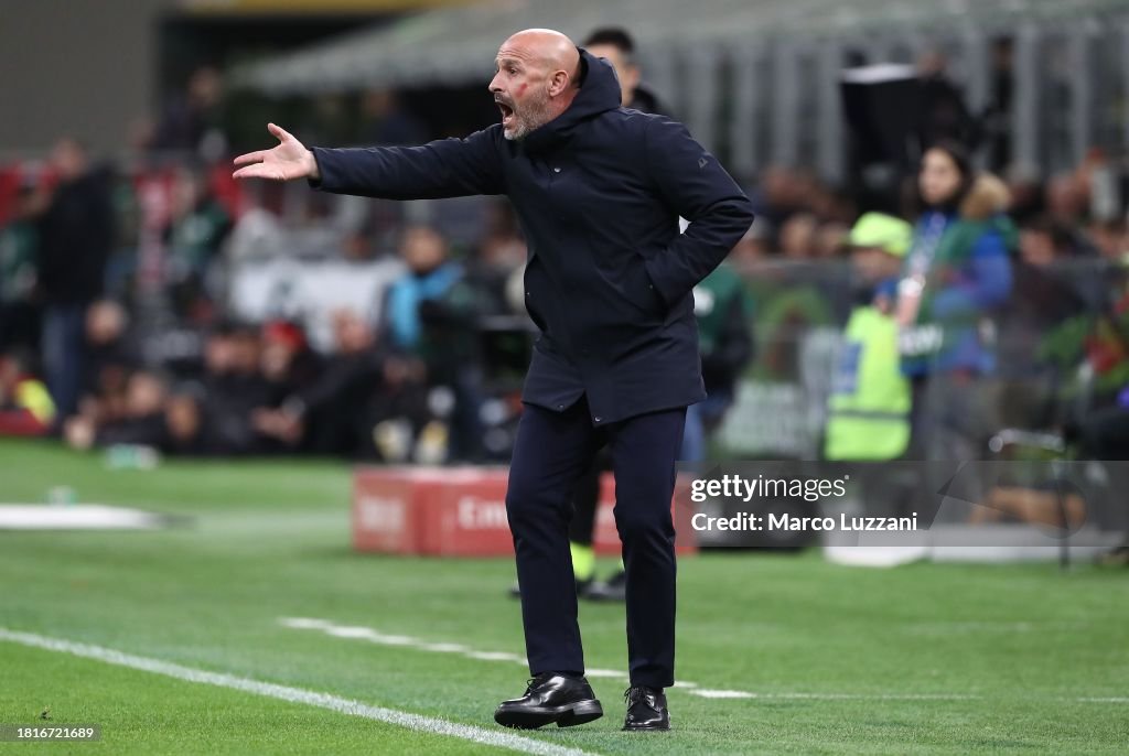 ACF Fiorentina coach Vincenzo Italiano issues instructions to his ...