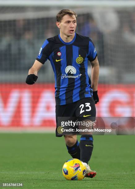 Nicolo Barella of FC Internazionale during the Serie A TIM match between Juventus and FC Internazionale at on November 26, 2023 in Turin, Italy.