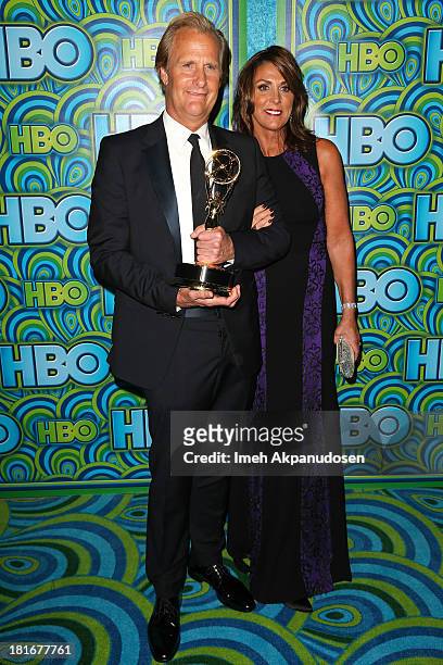Actor Jeff Daniels, winner of Outstanding Lead Actor in a Drama Serie for 'The Newsroom,' and his wife Kathleen Treado attend HBO's Annual Primetime...