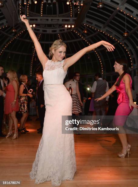 Katrina Bowden seen during her wedding at the Brooklyn Botanic Garden May 19, 2013 in the Brooklyn borough of New York City.